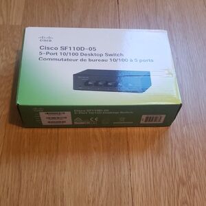 Cisco SF110D-05 Network Switch in Green Box